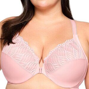 Glamorise Full Figure Front-Closure T-Back WonderWire Underwire Bra